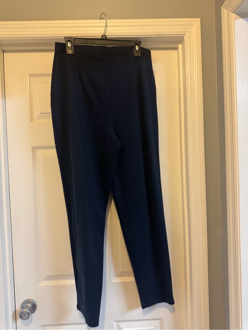 Straight Leg Navy Ponte Pants for Women